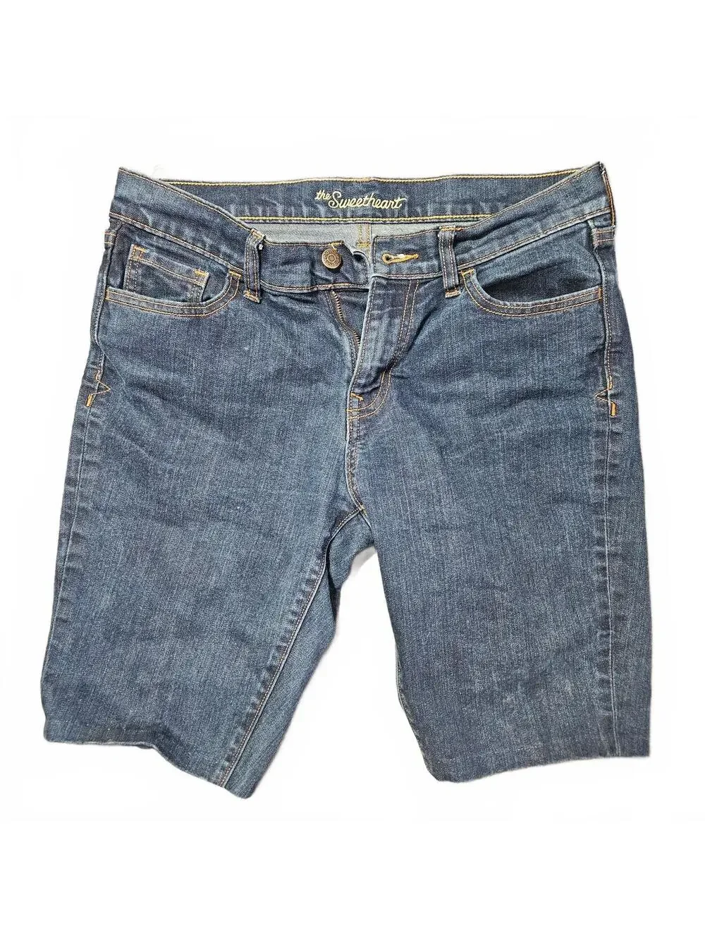 Old Navy Sweetheart Women's Denim Shorts Size 10 Long Blue Casual Summer